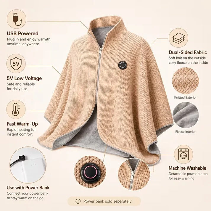 Toasty Blanki Heated Shawl