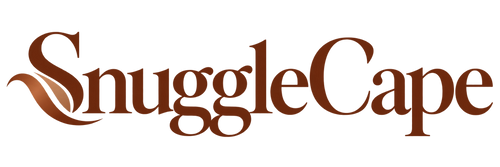 SnuggleCape – warm brown serif wordmark with fabric-inspired S
