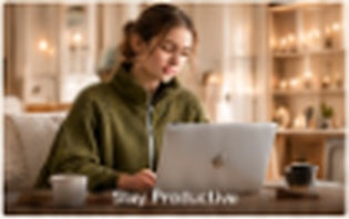 Stay Productive working in heated shawl